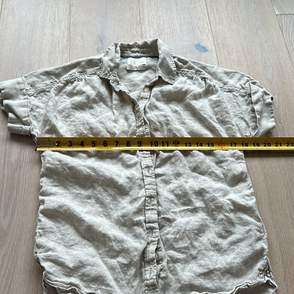 J crew women’s Baird mcnutt Irish linen 100% linen button down beige shirt - Picture 5 of 6